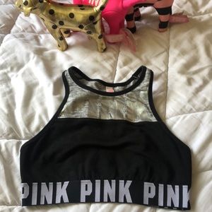 Pink sports bra